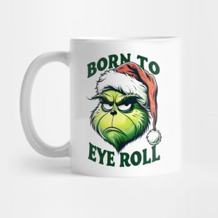 Festive Grinch Humor: Grumpy Santa Hat Christmas Shirt Mug